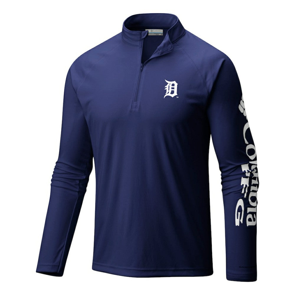 Detroit Tigers Columbia Terminal Tackle Omni-Wick Raglan Quarter-Zip Pullover | MLB New