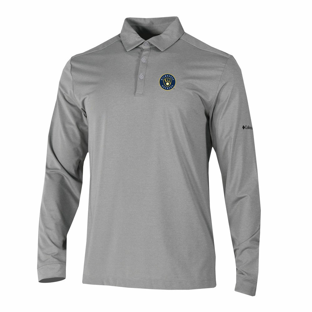 Milwaukee Brewers Columbia Omni-Wick Pin High Long Sleeve Polo | MLB New