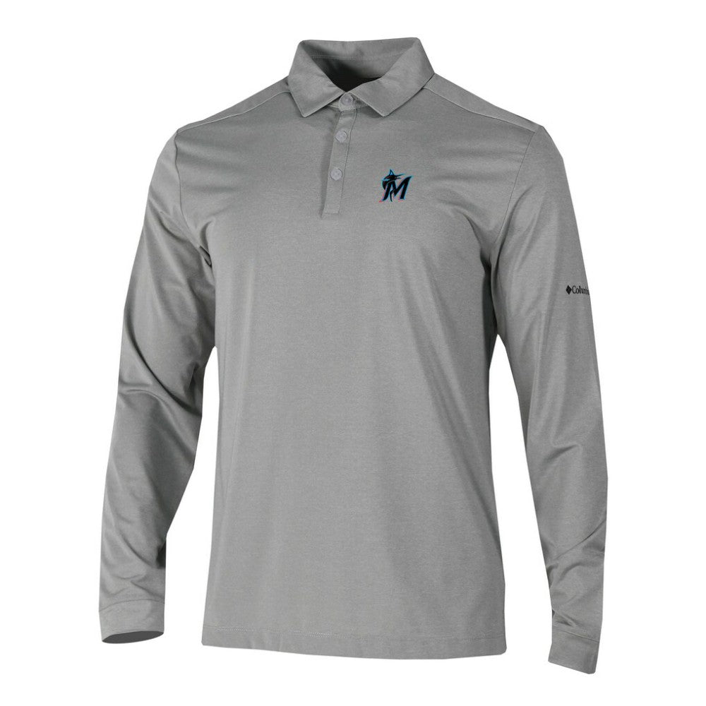 Miami Marlins Columbia Omni-Wick Pin High Long Sleeve Polo | MLB Near me