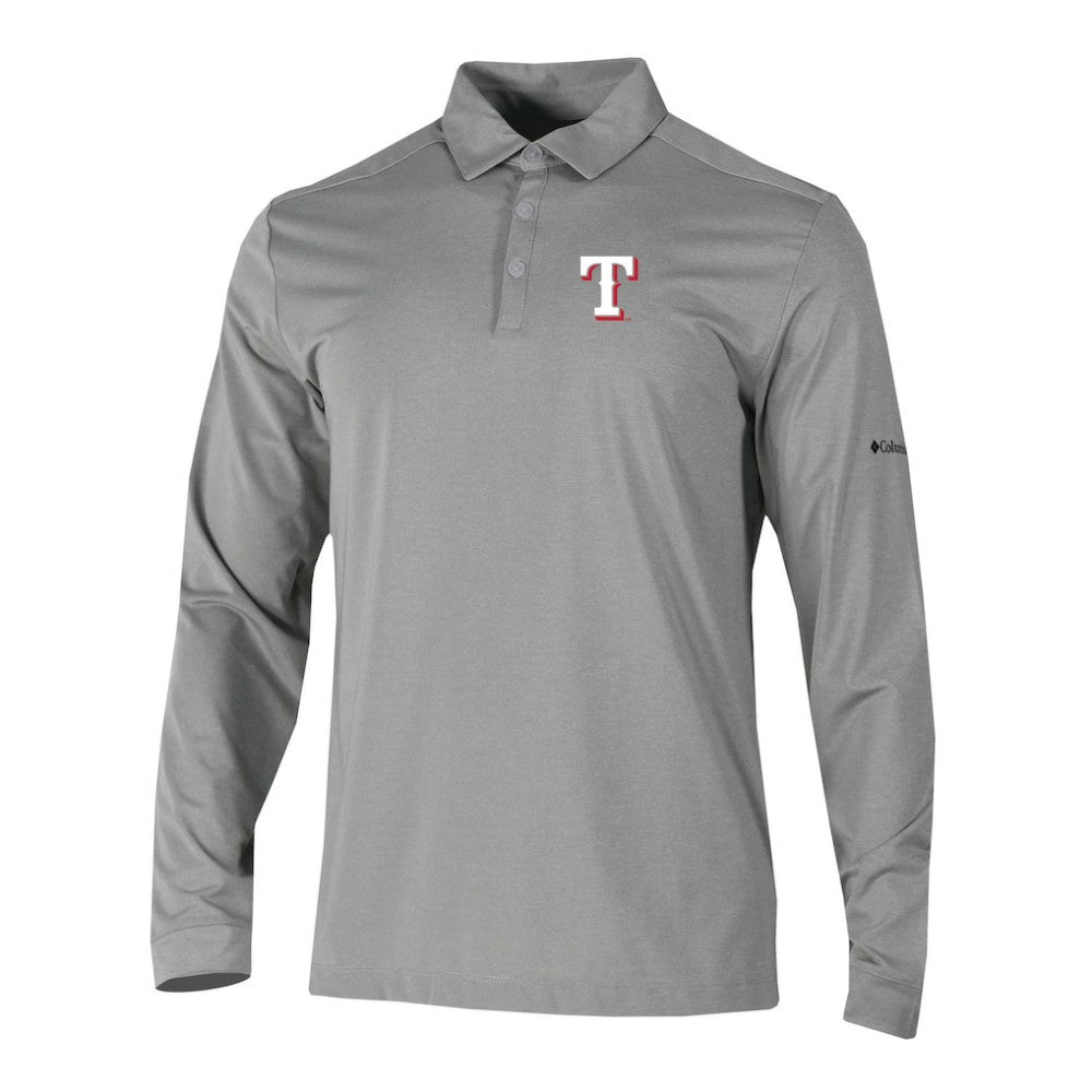 Texas Rangers Columbia Omni-Wick Pin High Long Sleeve Polo | MLB Outlet