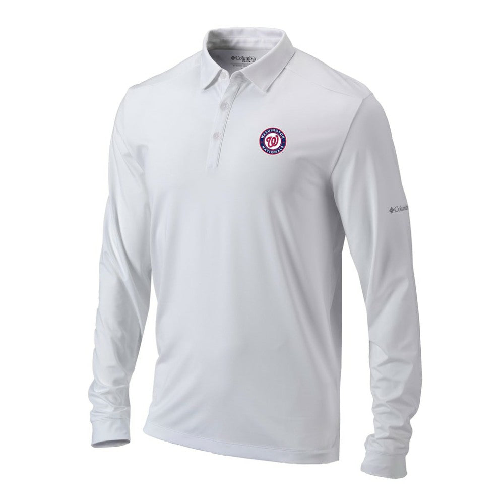 Washington Nationals Columbia Omni-Wick Pin High Long Sleeve Polo | MLB On Sale