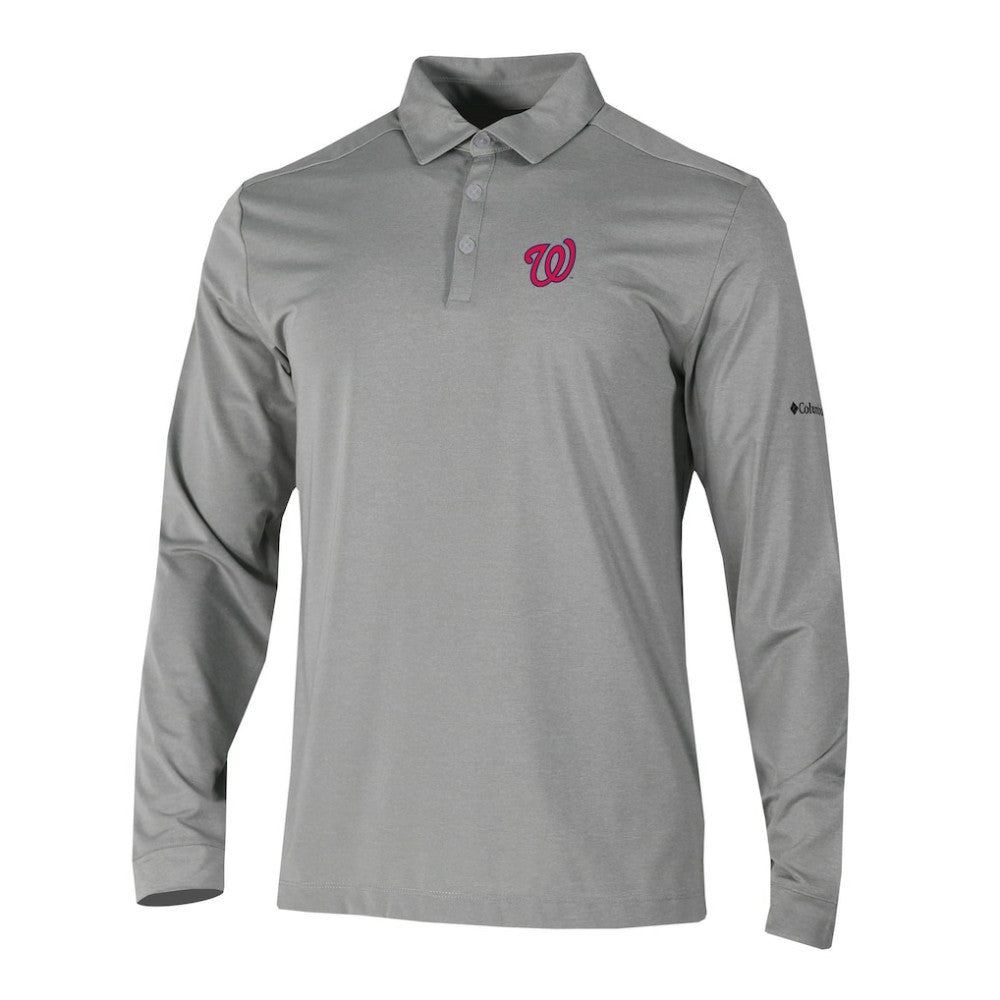 Washington Nationals Columbia Omni-Wick Pin High Long Sleeve Polo | MLB New