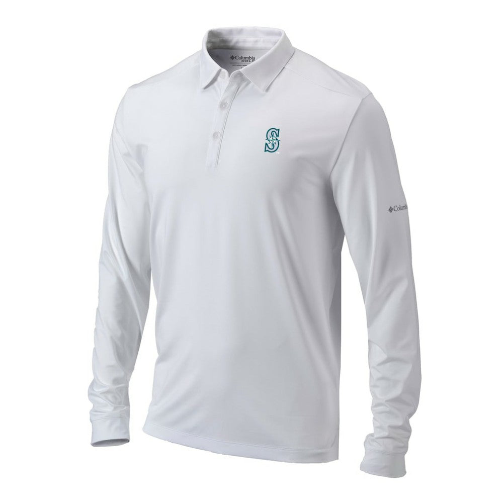 Seattle Mariners Columbia Omni-Wick Pin High Long Sleeve Polo | MLB US