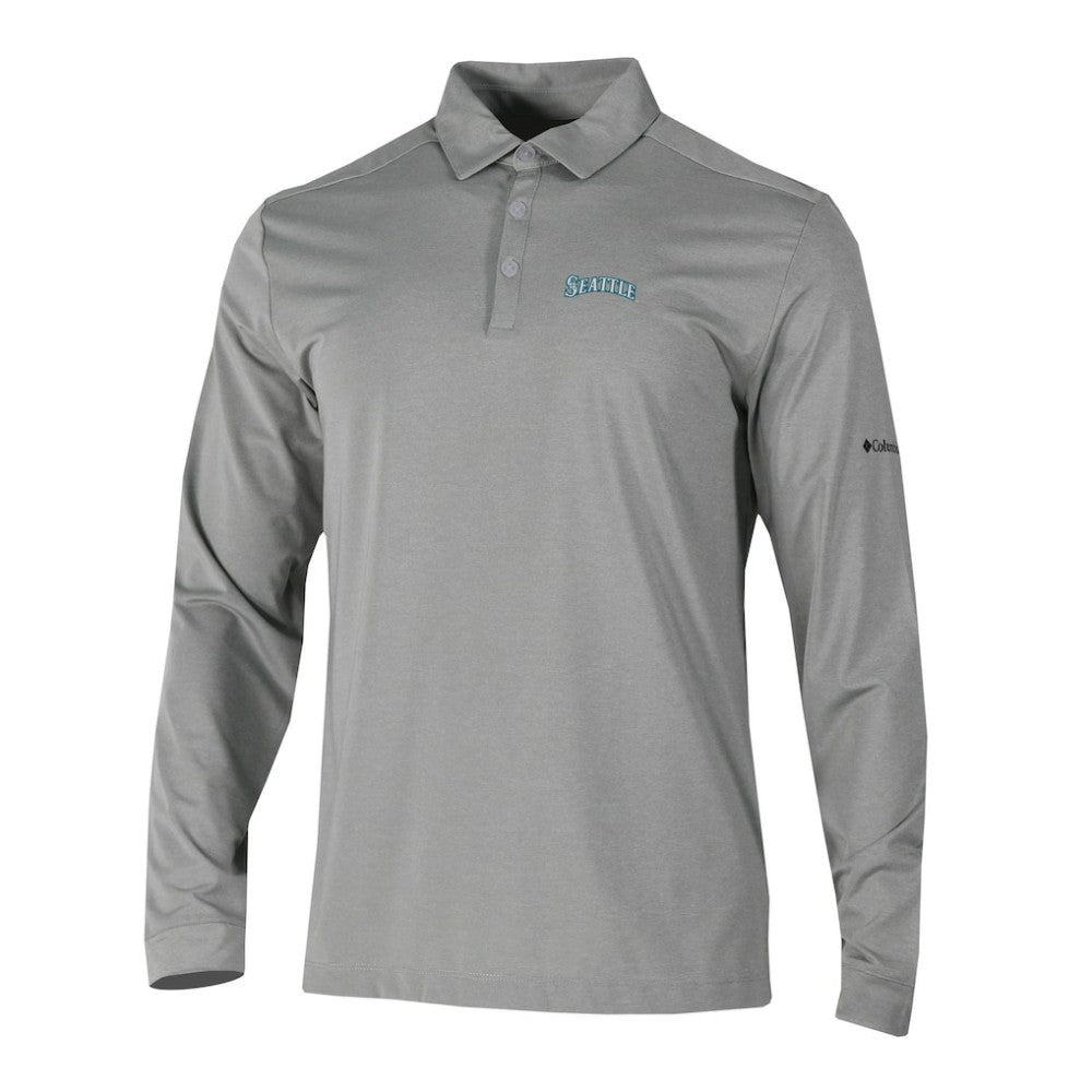 Seattle Mariners Columbia Omni-Wick Pin High Long Sleeve Polo | MLB On Sale