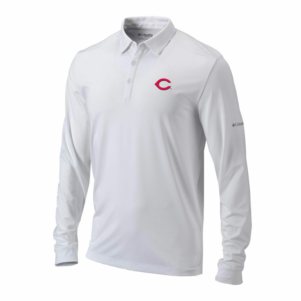 Cincinnati Reds Columbia Omni-Wick Pin High Long Sleeve Polo | MLB Online