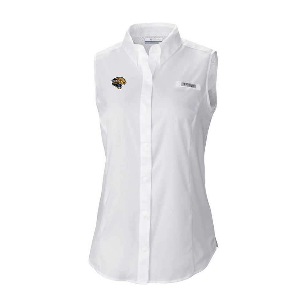Jacksonville Jaguars Columbia Women's Historic Tamiami Omni-Shade Sleeveless Button-Up Shirt