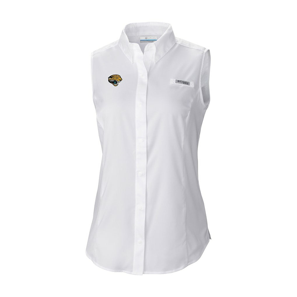 Jacksonville Jaguars Columbia Women's Historic Tamiami Omni-Shade Sleeveless Button-Up Shirt