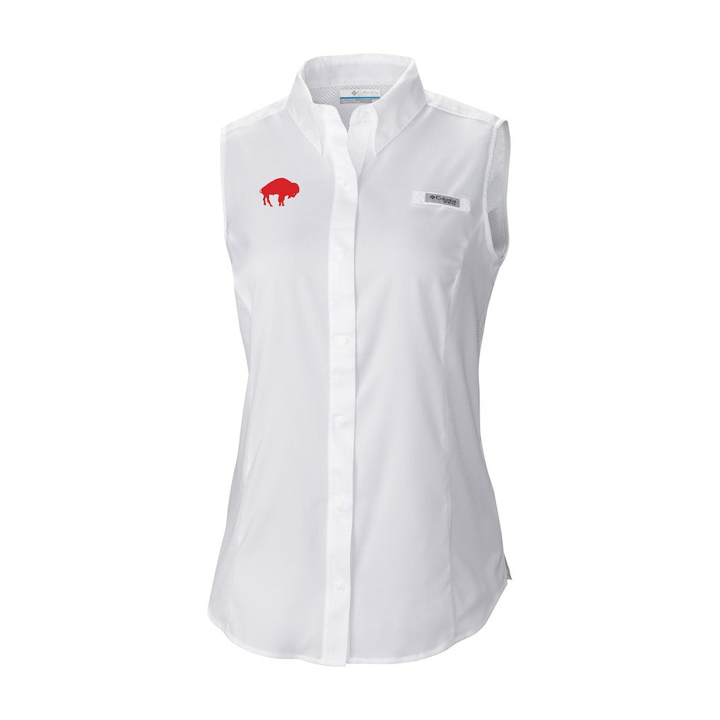Buffalo Bills Columbia Women's Historic Tamiami Omni-Shade Sleeveless Button-Up Shirt