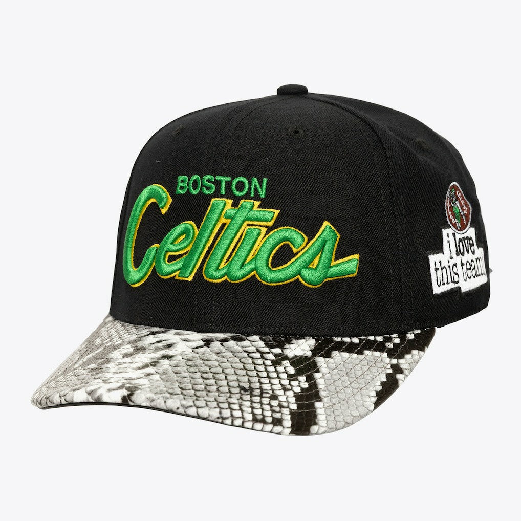 Boston Celtics x Just Don I Love This Team Snakeskin Strapback Hat New