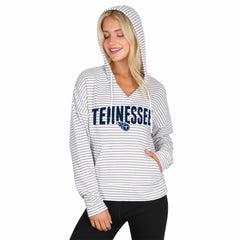 Tennessee Titans  Concepts Sport Women's Liftoff Striped V-Neck Hoodie