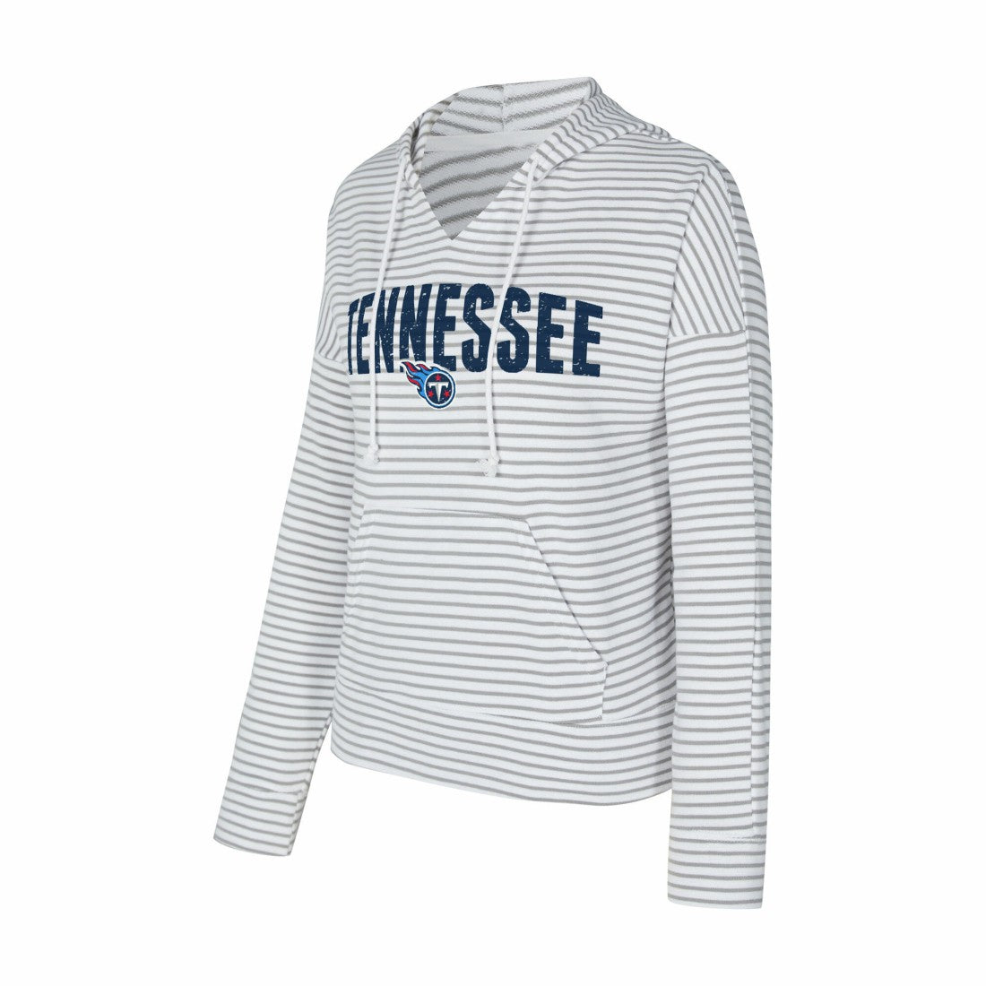 Tennessee Titans  Concepts Sport Women's Liftoff Striped V-Neck Hoodie