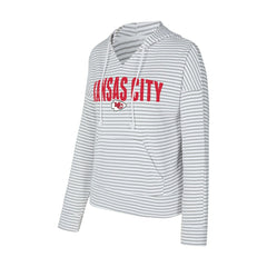 Kansas City Chiefs  Concepts Sport Women's Liftoff Striped V-Neck Hoodie
