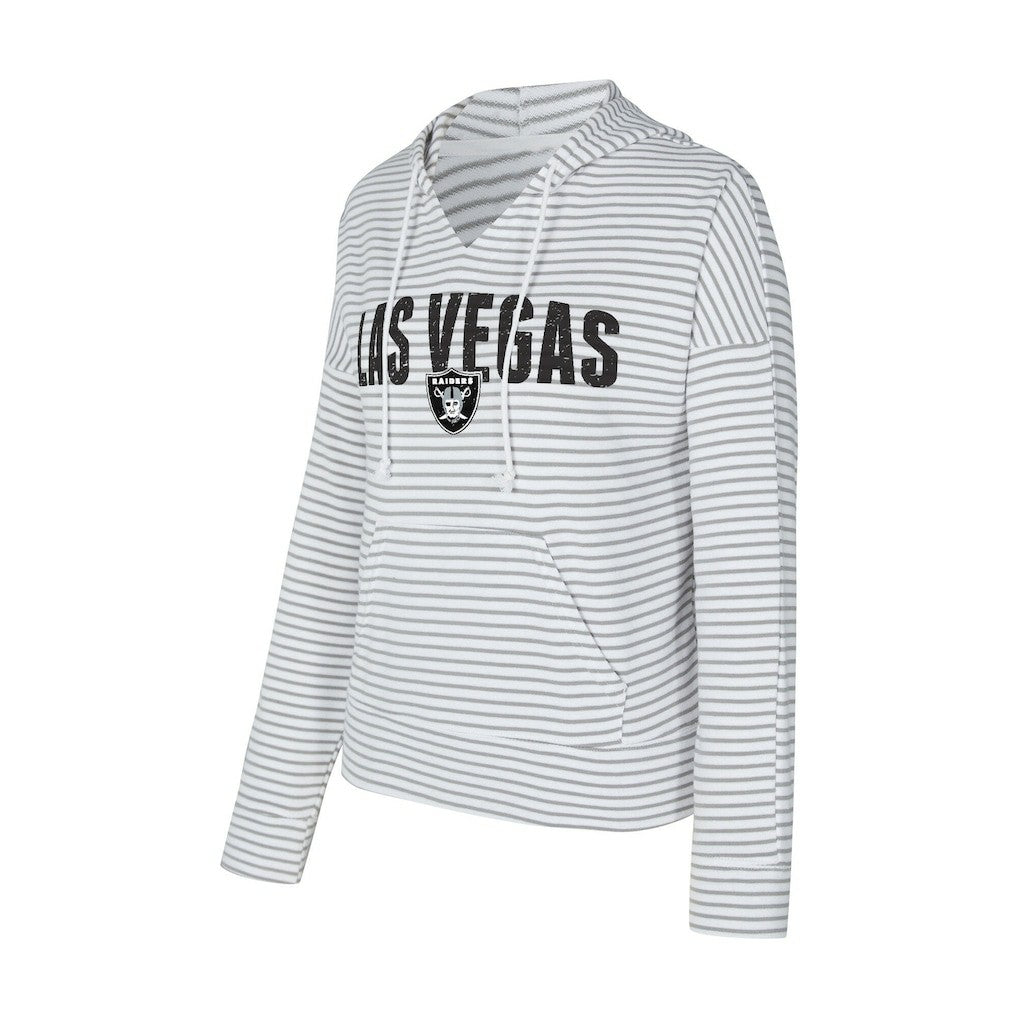 Las Vegas Raiders  Concepts Sport Women's Liftoff Striped V-Neck Hoodie