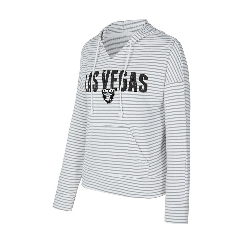 Las Vegas Raiders  Concepts Sport Women's Liftoff Striped V-Neck Hoodie