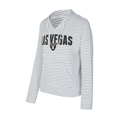 Las Vegas Raiders  Concepts Sport Women's Liftoff Striped V-Neck Hoodie