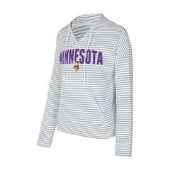 Minnesota Vikings  Concepts Sport Women's Liftoff Striped V-Neck Hoodie