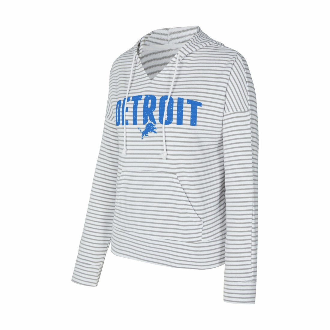 Detroit Lions  Concepts Sport Women's Liftoff Striped V-Neck Hoodie