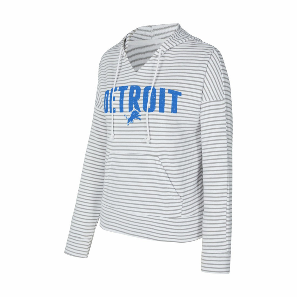 Detroit Lions  Concepts Sport Women's Liftoff Striped V-Neck Hoodie