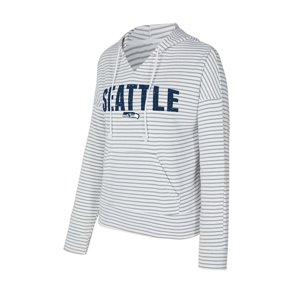 Seattle Seahawks  Concepts Sport Women's Liftoff Striped V-Neck Hoodie