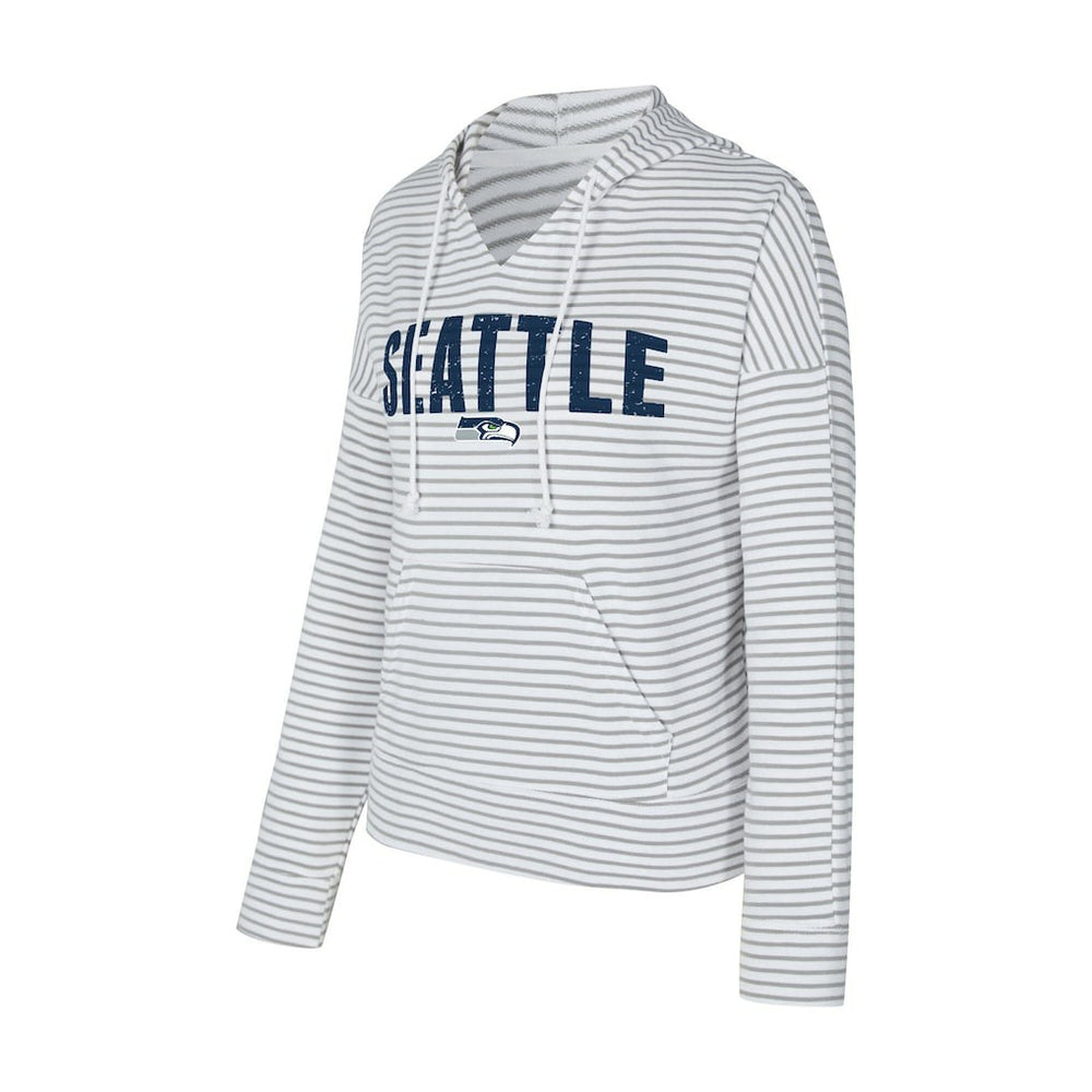 Seattle Seahawks  Concepts Sport Women's Liftoff Striped V-Neck Hoodie