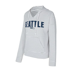 Seattle Seahawks  Concepts Sport Women's Liftoff Striped V-Neck Hoodie