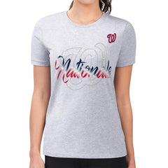 Washington Nationals G-III 4Her by Carl Banks Women's Super-Slim Fit Lightweight Shadow Logo Graphic T-Shirt | MLB Outlet