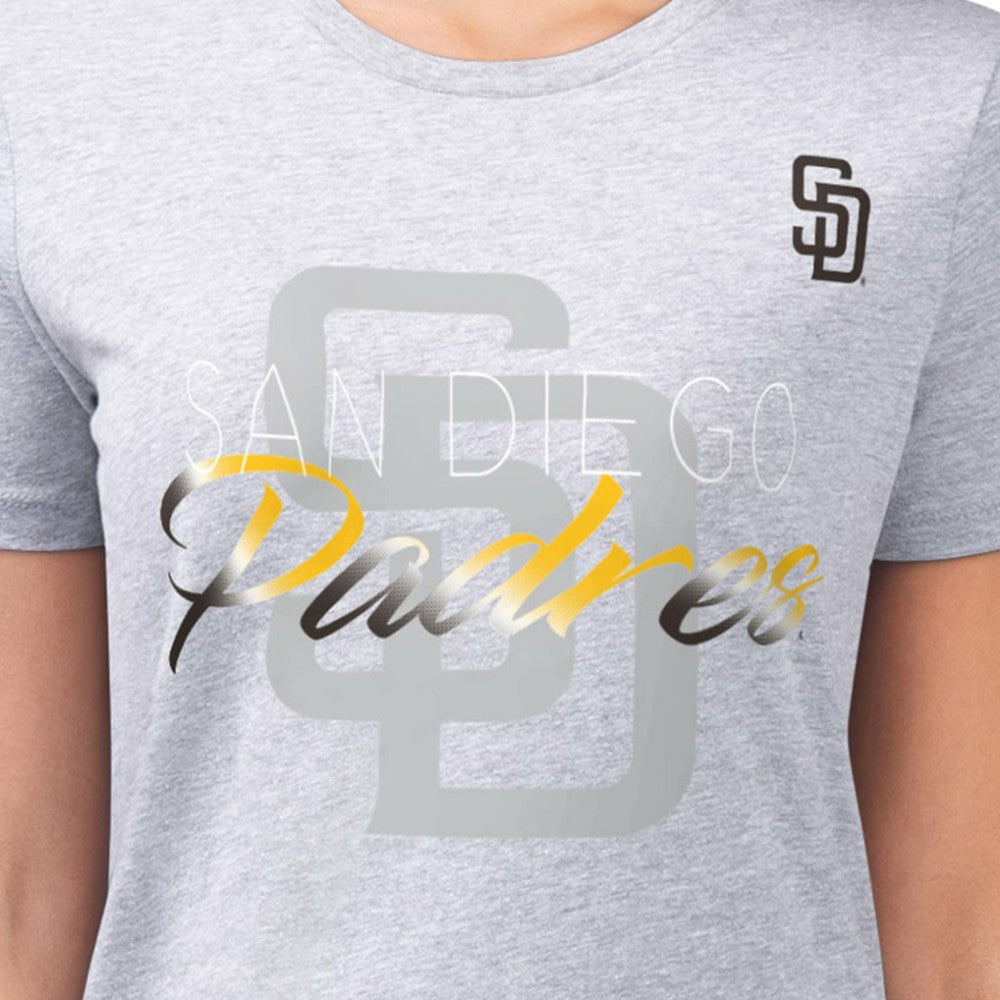 San Diego Padres G-III 4Her by Carl Banks Women's Super-Slim Fit Lightweight Shadow Logo Graphic T-Shirt | MLB On Sale