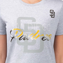 San Diego Padres G-III 4Her by Carl Banks Women's Super-Slim Fit Lightweight Shadow Logo Graphic T-Shirt | MLB On Sale