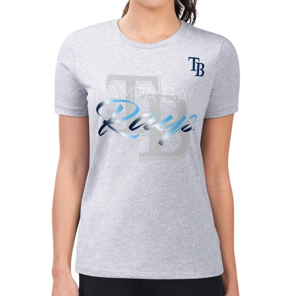 Tampa Bay Rays G-III 4Her by Carl Banks Women's Super-Slim Fit Lightweight Shadow Logo Graphic T-Shirt | MLB On Sale