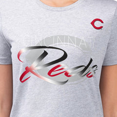 Cincinnati Reds G-III 4Her by Carl Banks Women's Super-Slim Fit Lightweight Shadow Logo Graphic T-Shirt | MLB New