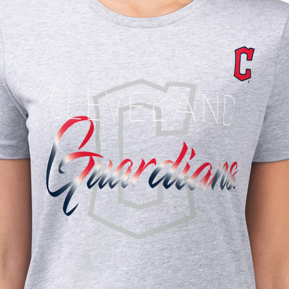 Cleveland Guardians G-III 4Her by Carl Banks Women's Super-Slim Fit Lightweight Shadow Logo Graphic T-Shirt | MLB US