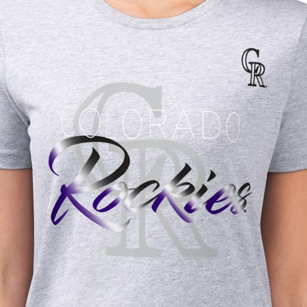Colorado Rockies G-III 4Her by Carl Banks Women's Super-Slim Fit Lightweight Shadow Logo Graphic T-Shirt | MLB New