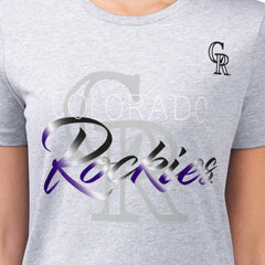 Colorado Rockies G-III 4Her by Carl Banks Women's Super-Slim Fit Lightweight Shadow Logo Graphic T-Shirt | MLB New