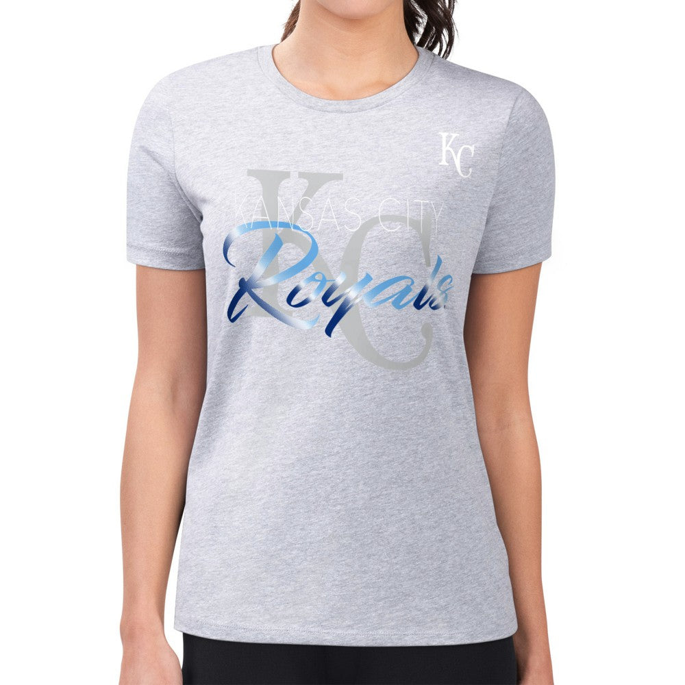 Kansas City Royals G-III 4Her by Carl Banks Women's Super-Slim Fit Lightweight Shadow Logo Graphic T-Shirt | MLB For sale