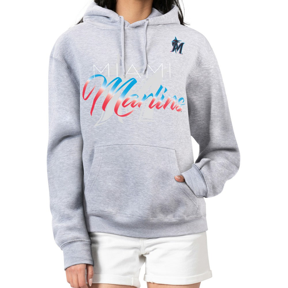 Miami Marlins G-III 4Her by Carl Banks Women's Shadow Logo Graphic Pullover Hoodie | MLB For sale