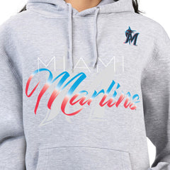 Miami Marlins G-III 4Her by Carl Banks Women's Shadow Logo Graphic Pullover Hoodie | MLB For sale