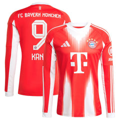 Harry Kane Bayern Munich 2025/26 Home Replica Long Sleeve Jersey Red - Adidas