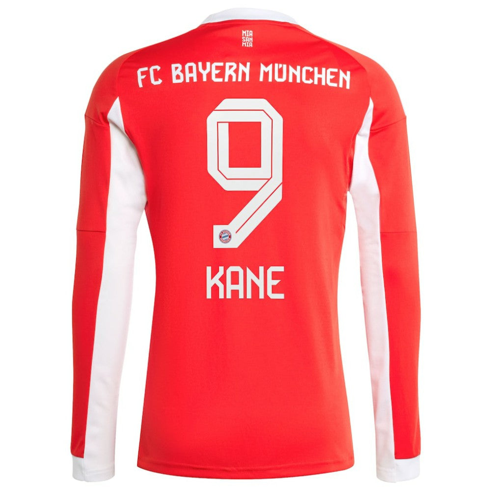 Harry Kane Bayern Munich 2025/26 Home Replica Long Sleeve Jersey Red - Adidas