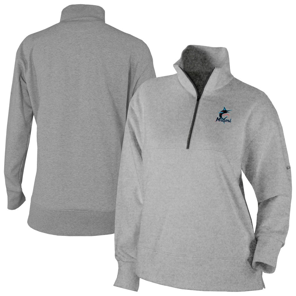 Miami Marlins Columbia Women's Birchwood Hills Quarter-Zip Pullover | MLB Shop