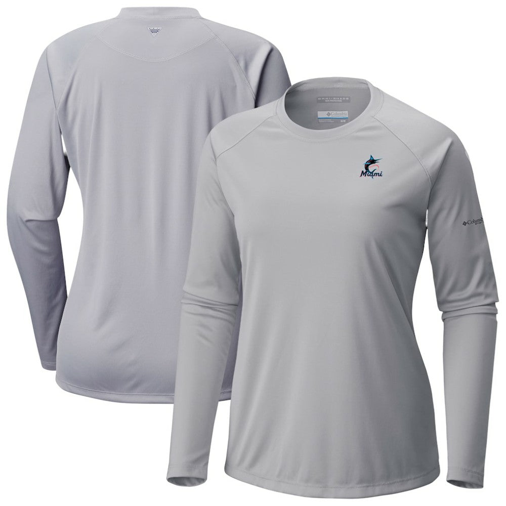 Miami Marlins Columbia Tidal Tee II Long Sleeve T-Shirt | MLB New