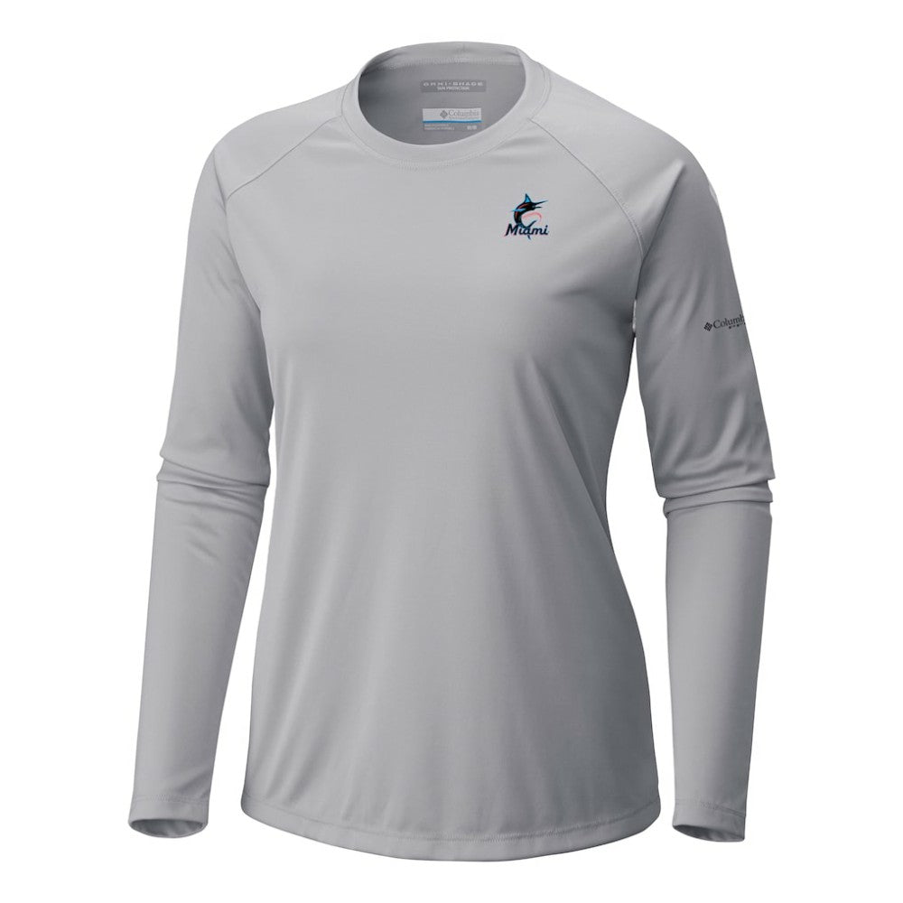 Miami Marlins Columbia Tidal Tee II Long Sleeve T-Shirt | MLB New