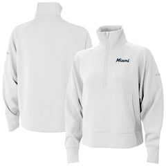 Miami Marlins Columbia Women's Wickhams Hills Raglan Omni-Wick Quarter-Zip Pullover | MLB On Sale
