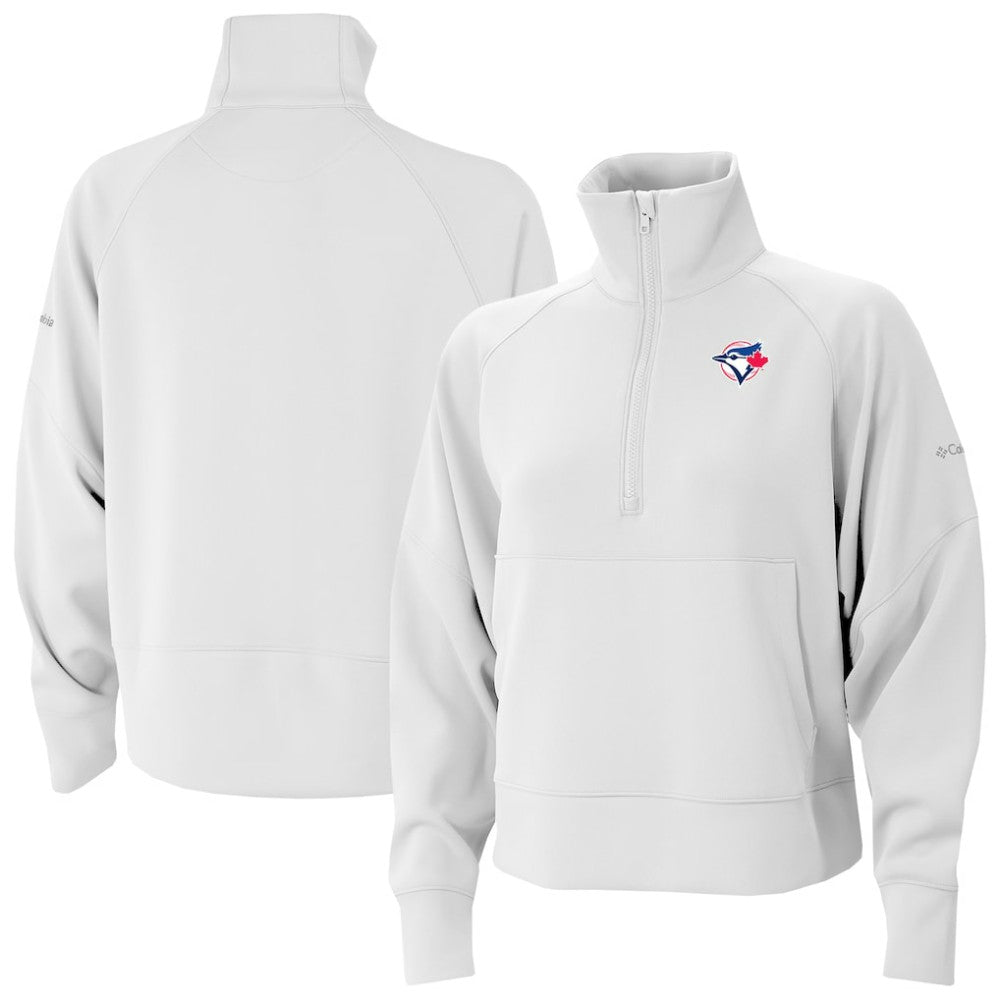 Toronto Blue Jays Columbia Women's Wickhams Hills Raglan Omni-Wick Quarter-Zip Pullover | MLB Discount