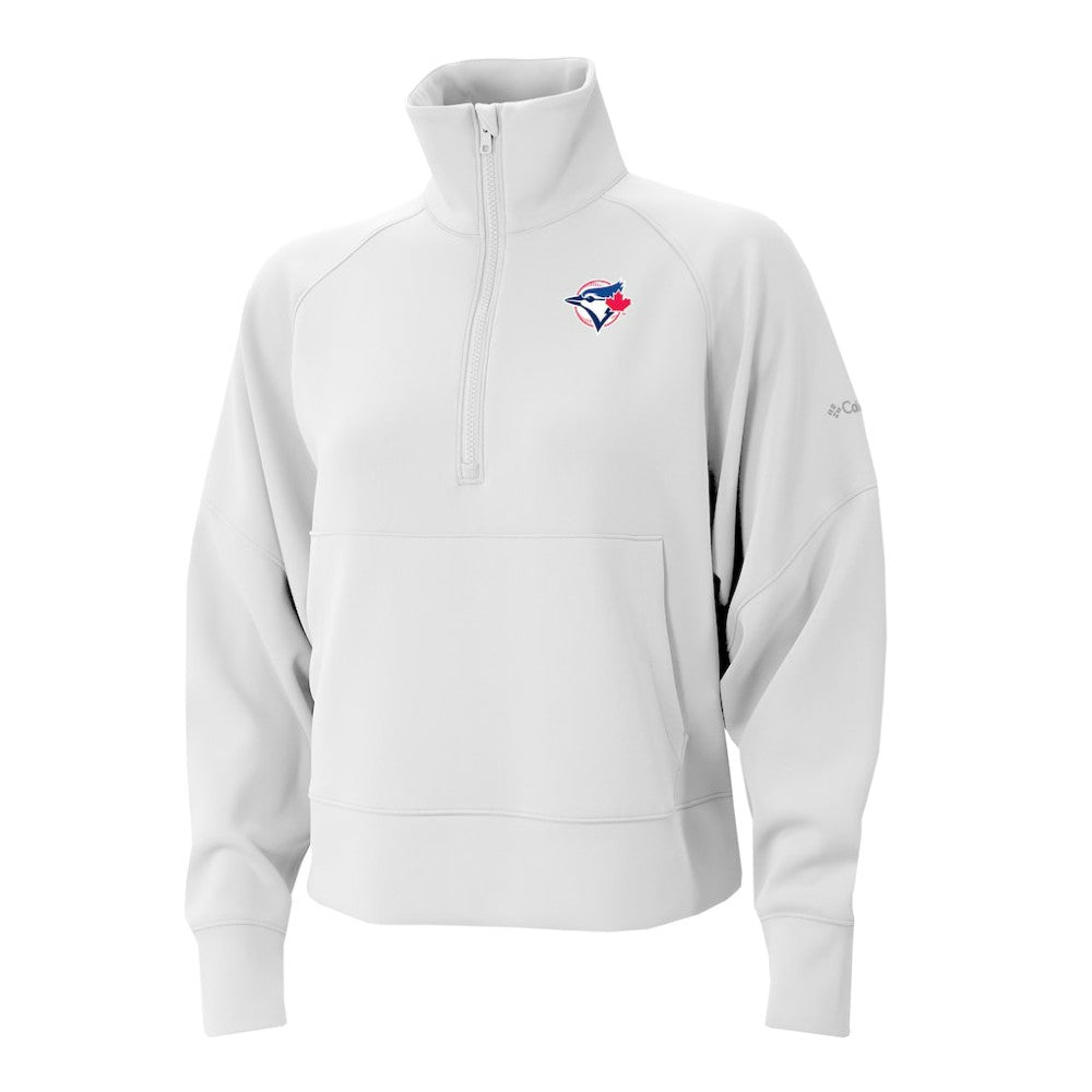 Toronto Blue Jays Columbia Women's Wickhams Hills Raglan Omni-Wick Quarter-Zip Pullover | MLB Discount