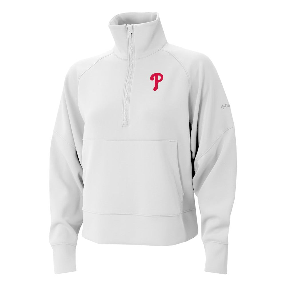 Philadelphia Phillies Columbia Women's Wickhams Hills Raglan Omni-Wick Quarter-Zip Pullover | MLB Shop