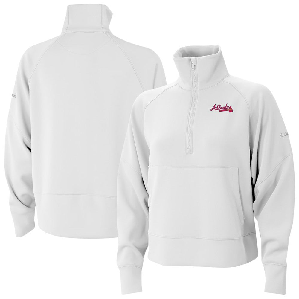 Atlanta Braves Columbia Women's Wickhams Hills Raglan Omni-Wick Quarter-Zip Pullover | MLB For sale