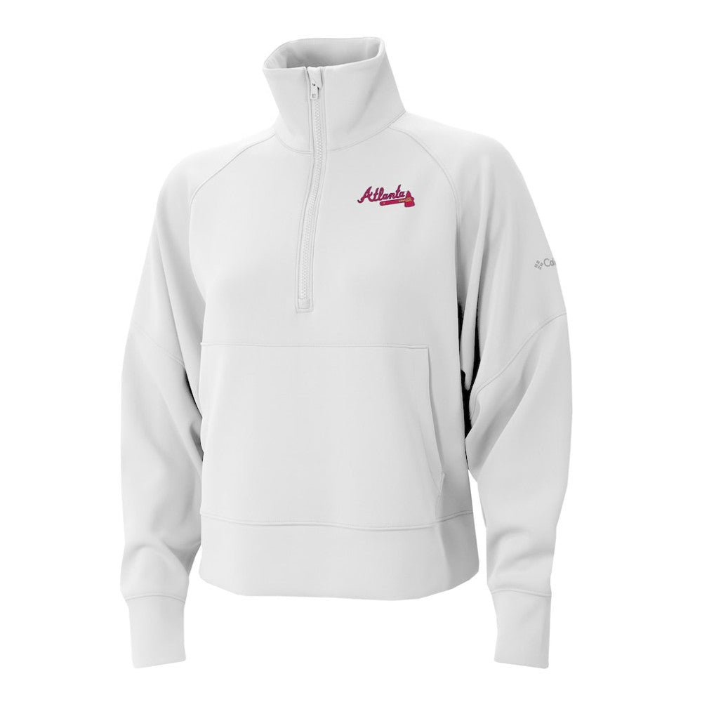 Atlanta Braves Columbia Women's Wickhams Hills Raglan Omni-Wick Quarter-Zip Pullover | MLB For sale