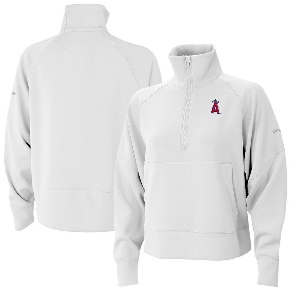 Los Angeles Angels Columbia Women's Wickhams Hills Raglan Omni-Wick Quarter-Zip Pullover | MLB On Sale