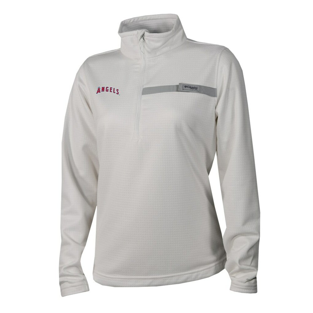 Los Angeles Angels Columbia Women's Skiff Guide Fleece Half-Zip Pullover Jacket | MLB For sale