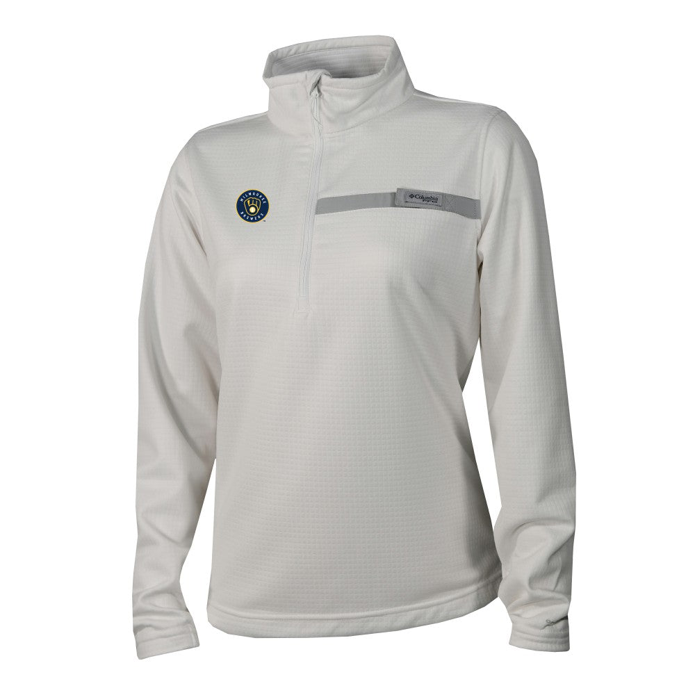 Milwaukee Brewers Columbia Women's Skiff Guide Fleece Half-Zip Pullover Jacket | MLB New